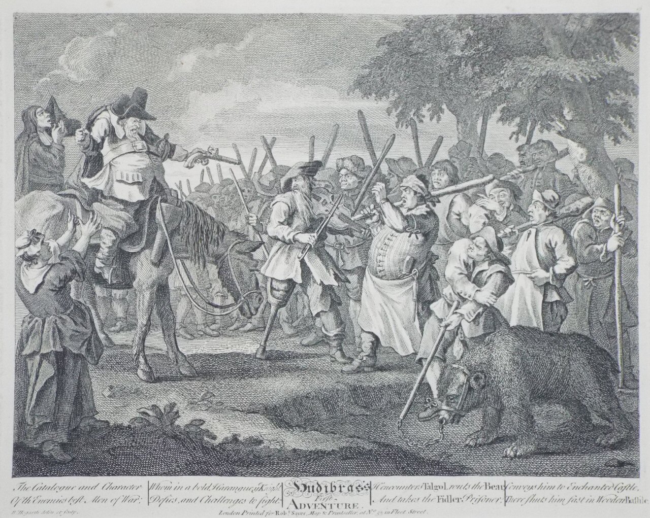 Print - Hudibras' First Adventure. - Hogarth